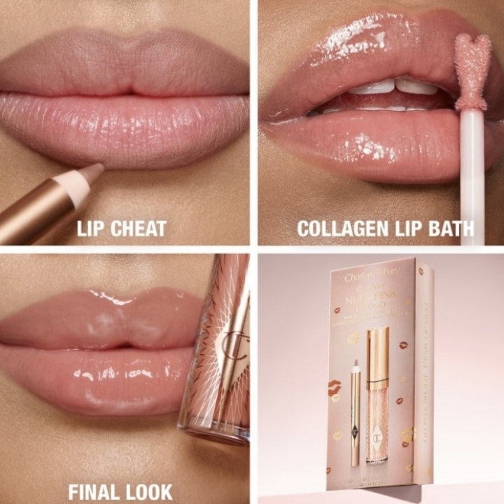 Glossy Nude Pink Lip Duo Набор для макияжа губ